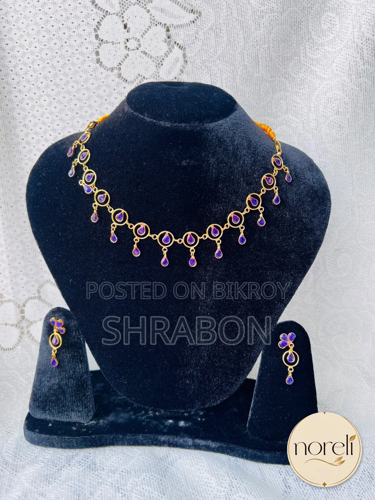 German silver jhumka and necklace combining traditional beauty!