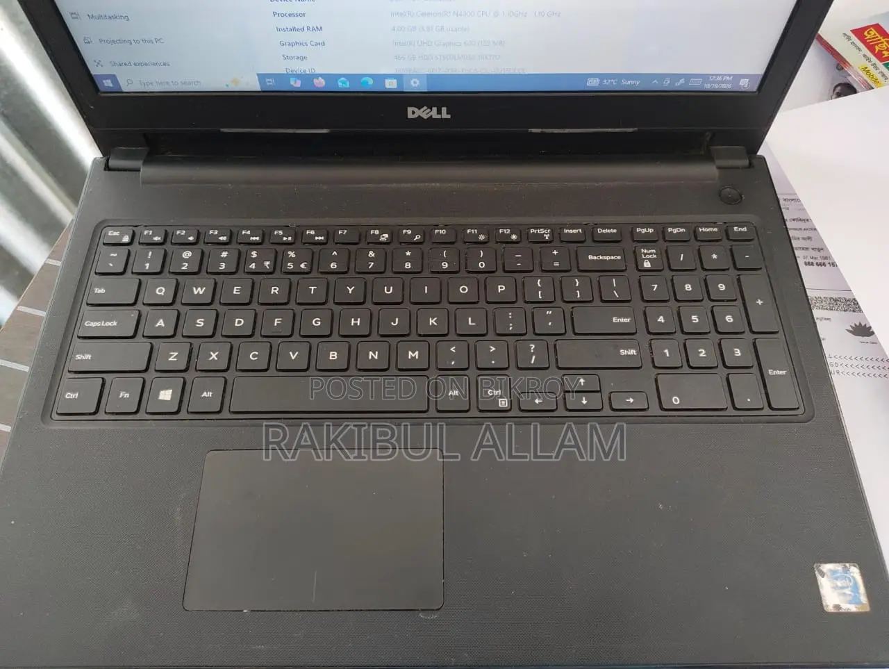 Laptop Dell Inspiron 15 4GB Intel Celeron SSD 128GB