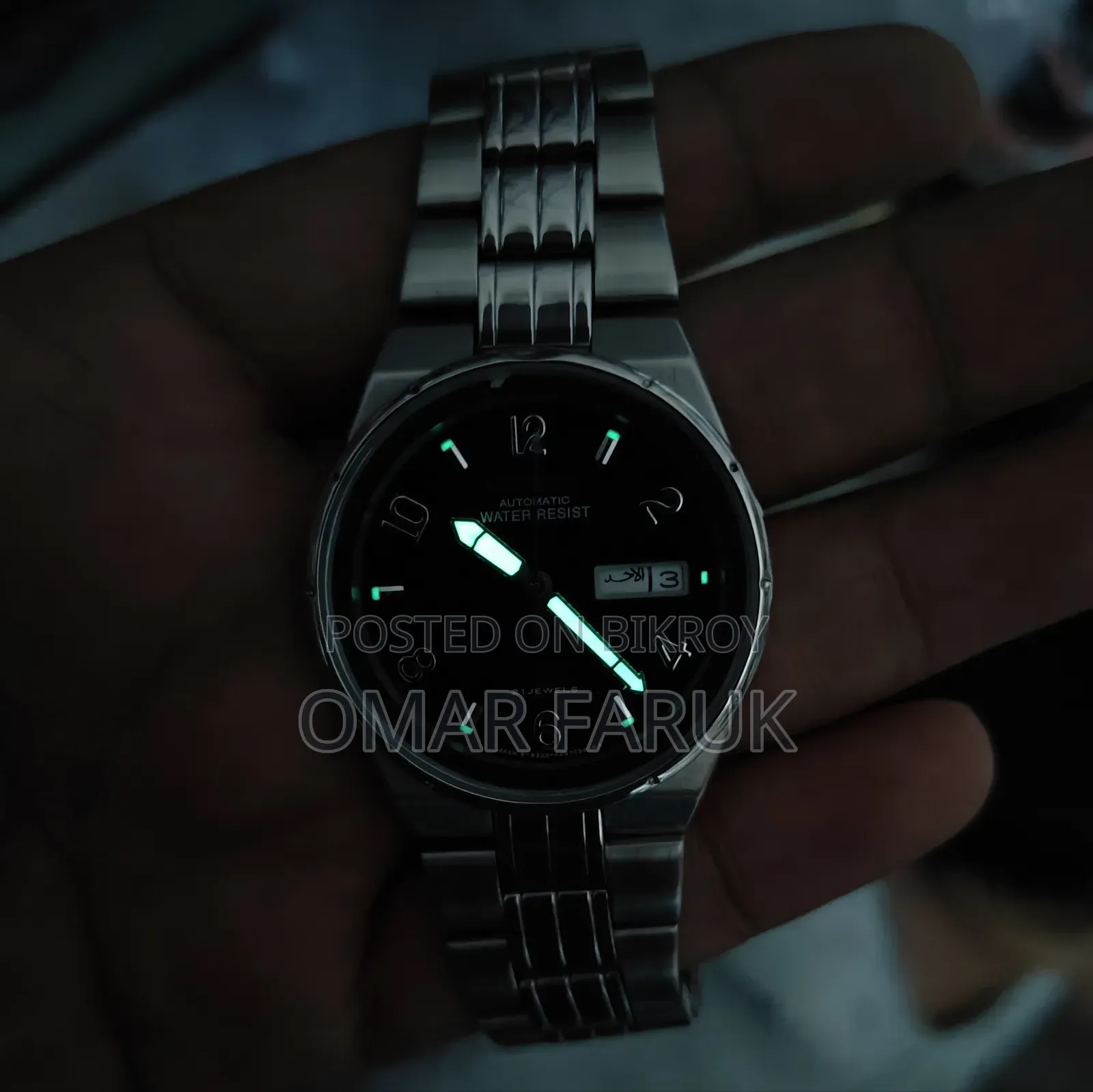 Vintage CITIZEN Automatic 21 Jewels Black Dial Men's Watch 38mm
