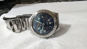 Swatch Irony Chronograph Men's Watch – Blue Dial, Stainless Steel