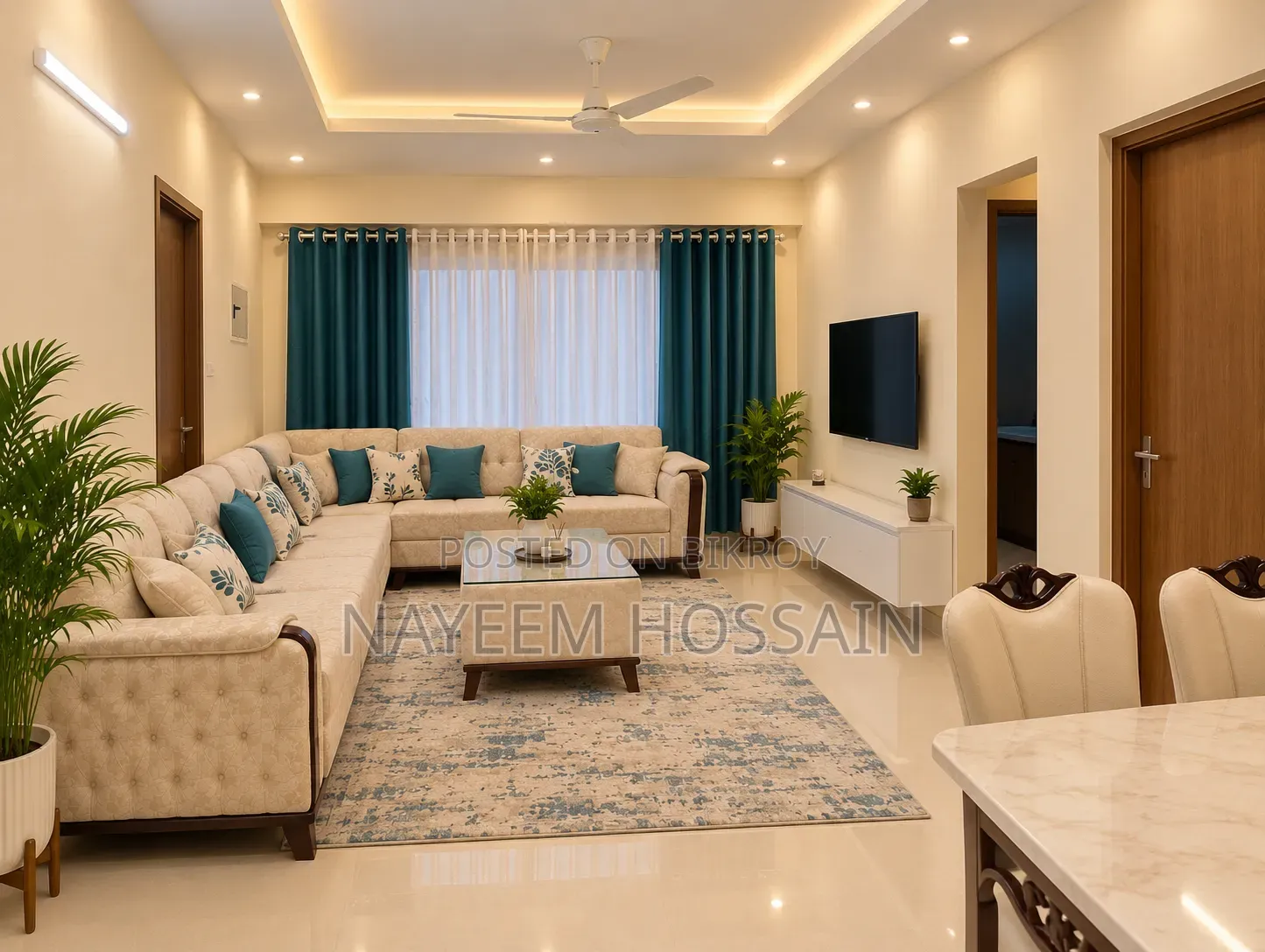 Furnished 3-Bedroom Apartment in Dhaka, Bashundhara for Rent