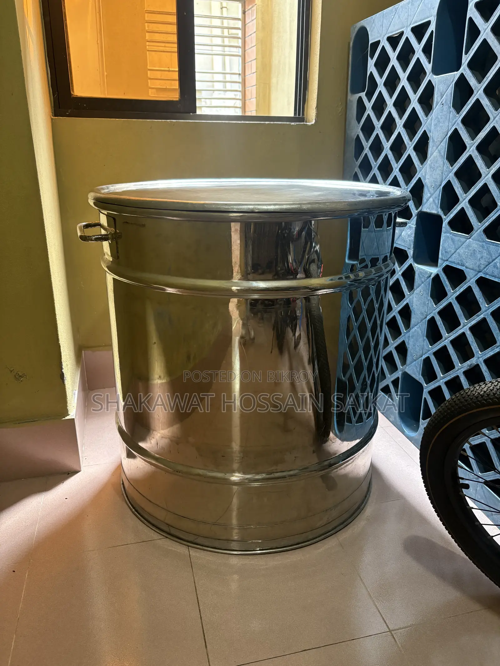 This Is a Steel Drum With Two Side Handles With a Lid. No Damages