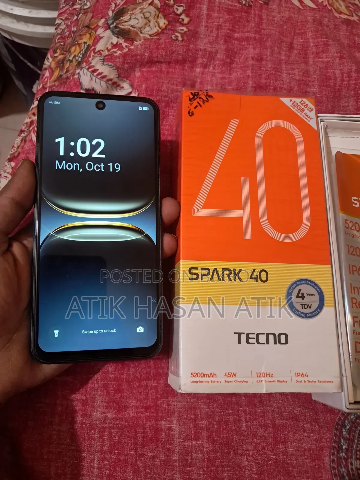 টেকনো স্পার্ক ৪০ ১২৮ জিবি কালো