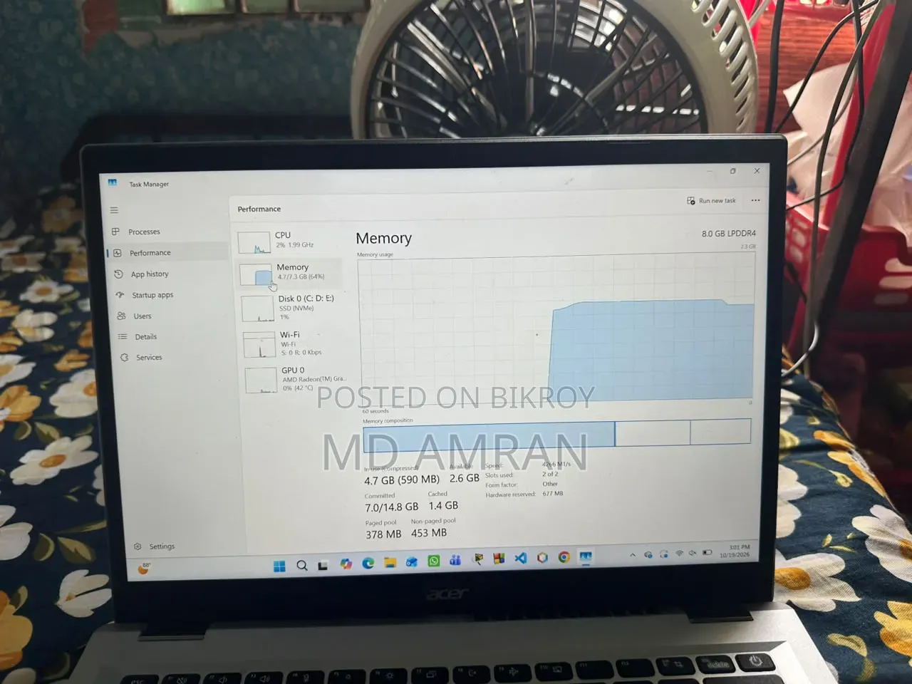 Laptop Acer Aspire 3 8GB AMD Ryzen 5 SSD 512GB