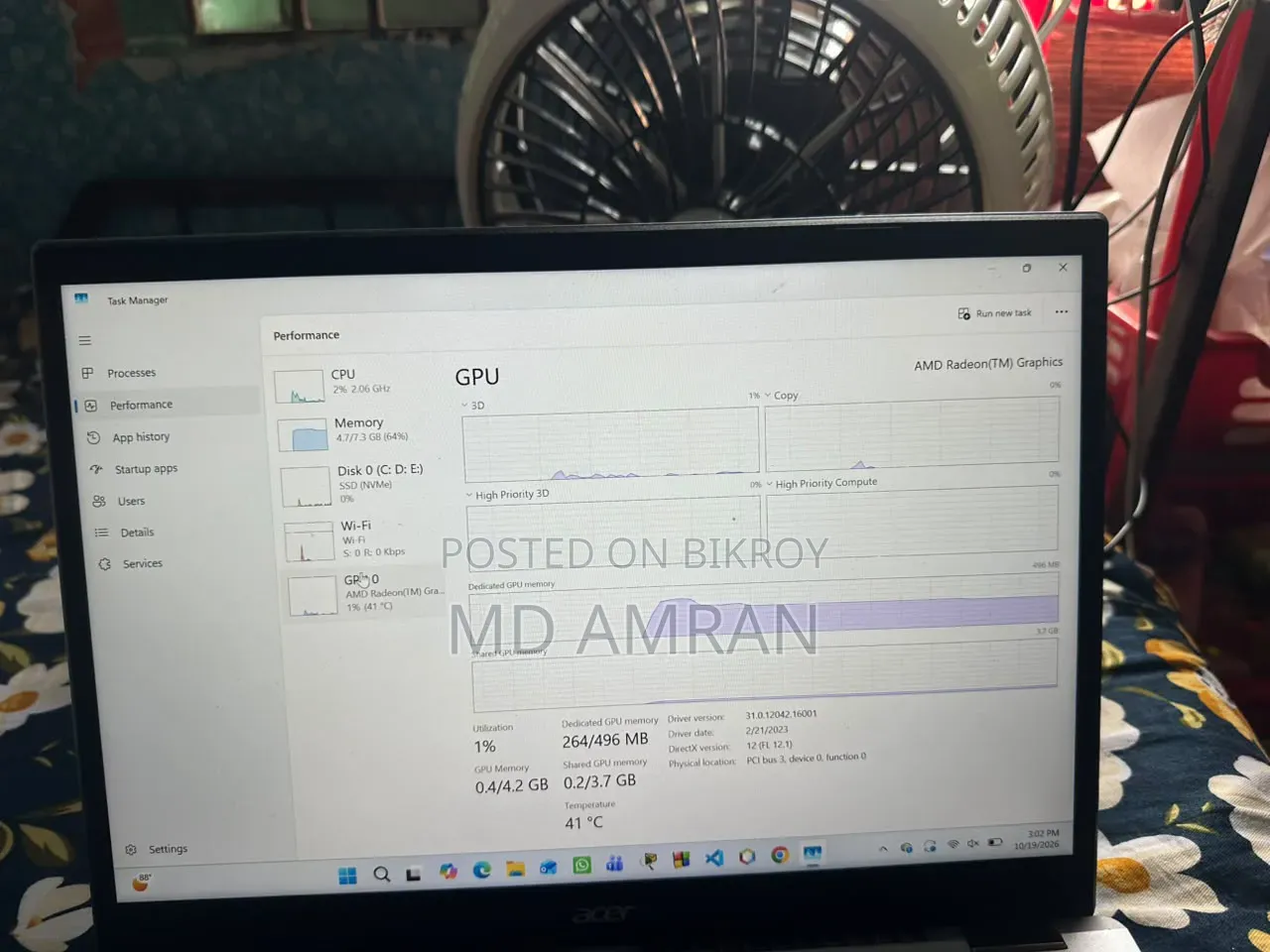 Laptop Acer Aspire 3 8GB AMD Ryzen 5 SSD 512GB