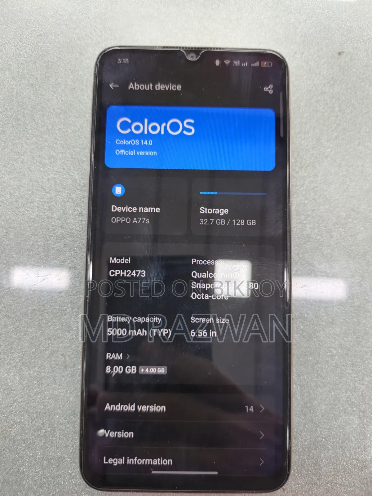 Oppo A77s 128 GB Orange