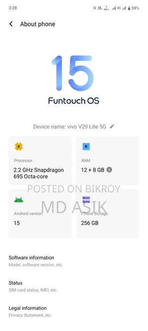 Vivo V29 Lite 128 GB Black