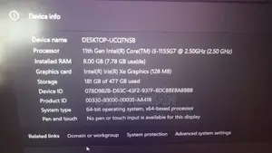 Laptop 8GB Intel Core i5 SSD 500GB