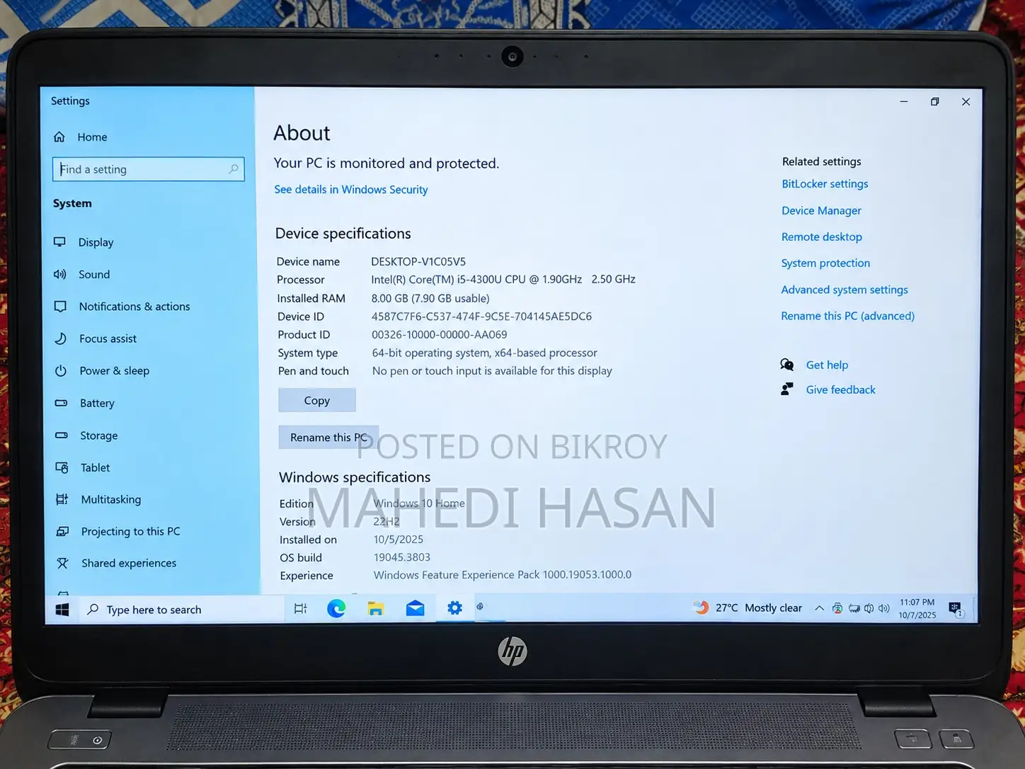 Laptop HP EliteBook 840 G8 8GB Intel SSD 128GB
