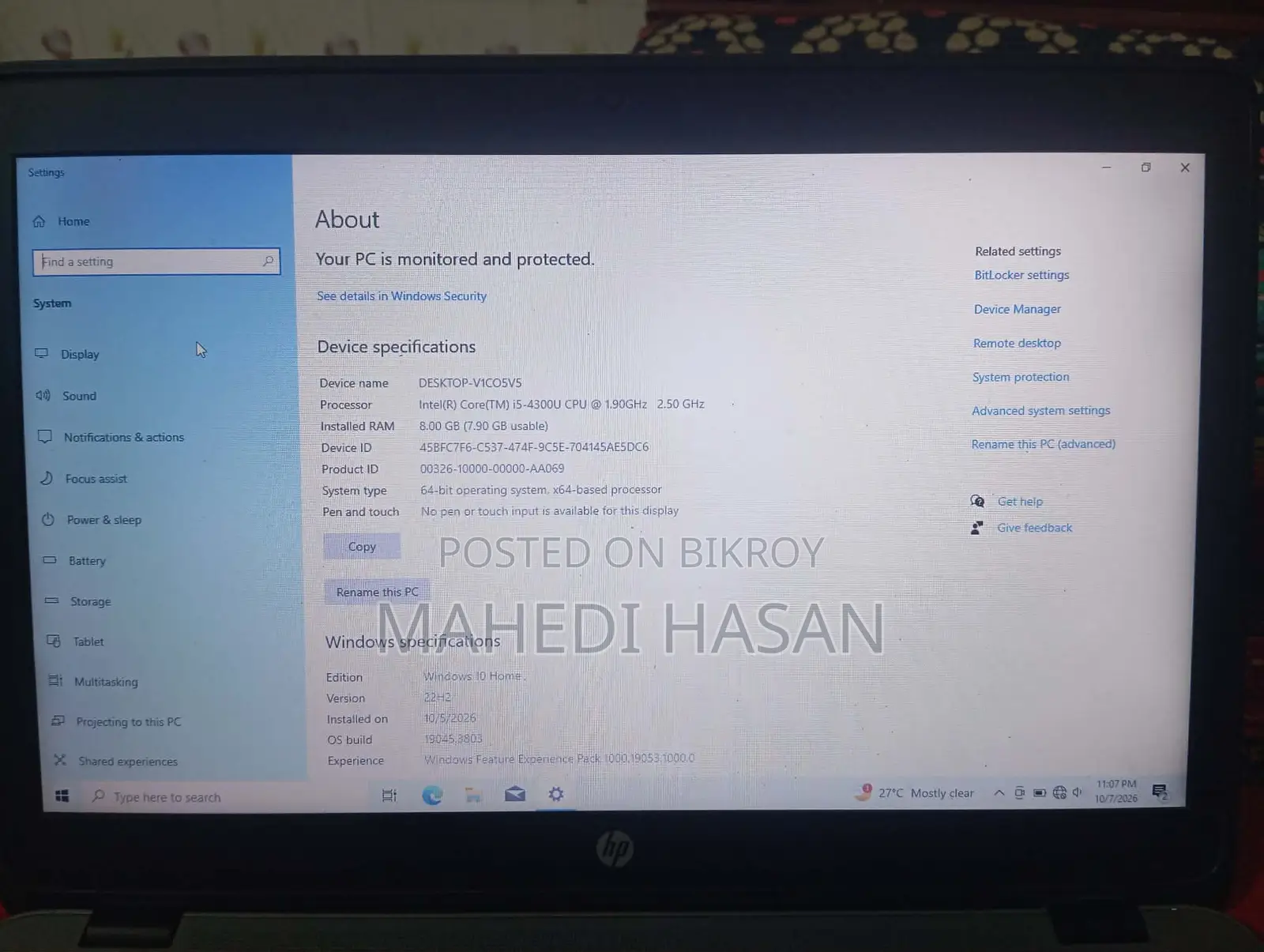 Laptop HP EliteBook 840 G8 8GB Intel SSD 128GB