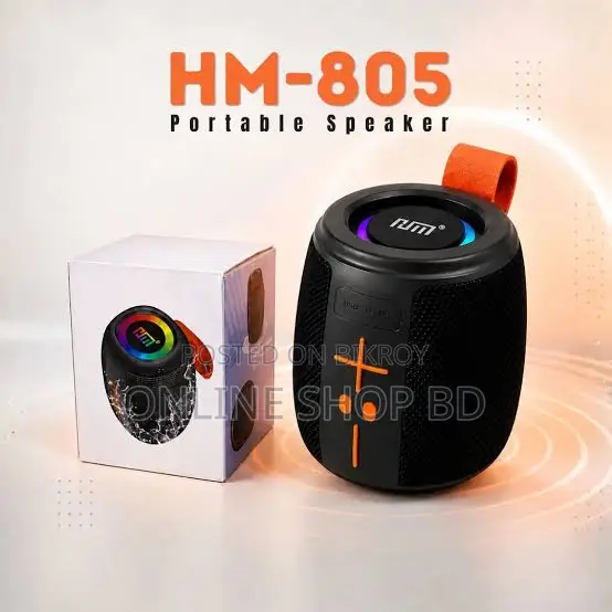 HM-805 Portable Bluetooth Speaker With RGB (Black)