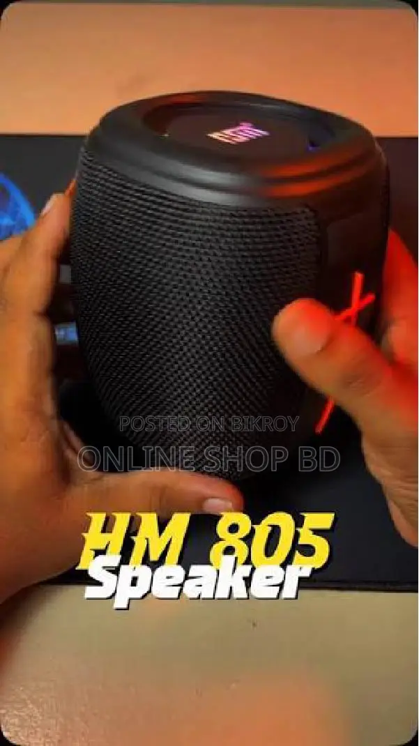 HM-805 Portable Bluetooth Speaker With RGB (Black)