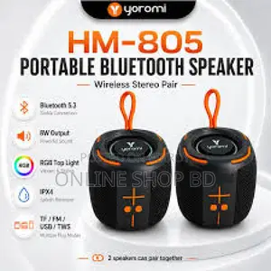 HM-805 Portable Bluetooth Speaker With RGB (Black)