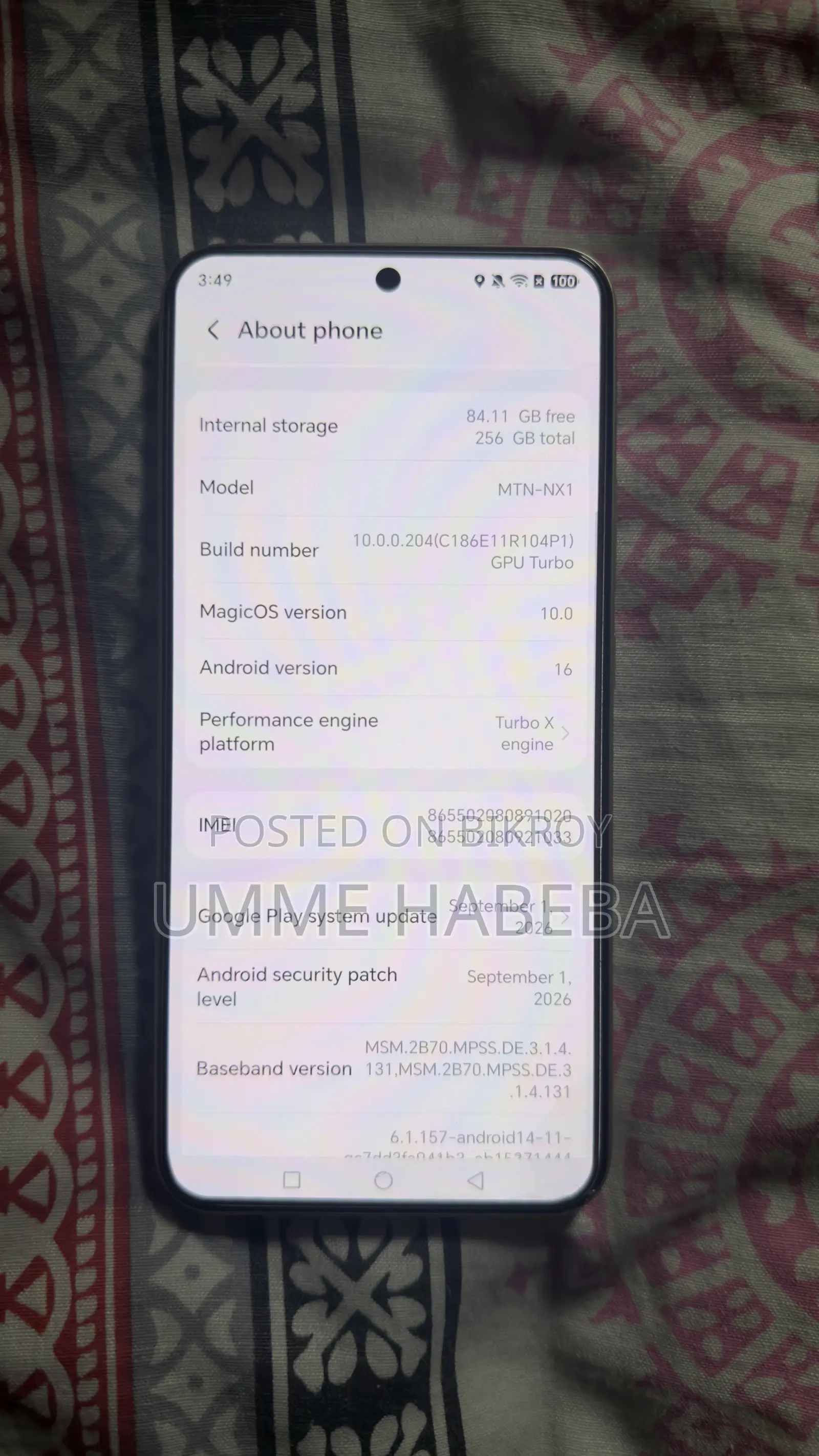অনার এক্স৯ডি ২৫৬ জিবি রোজ গোল্ড