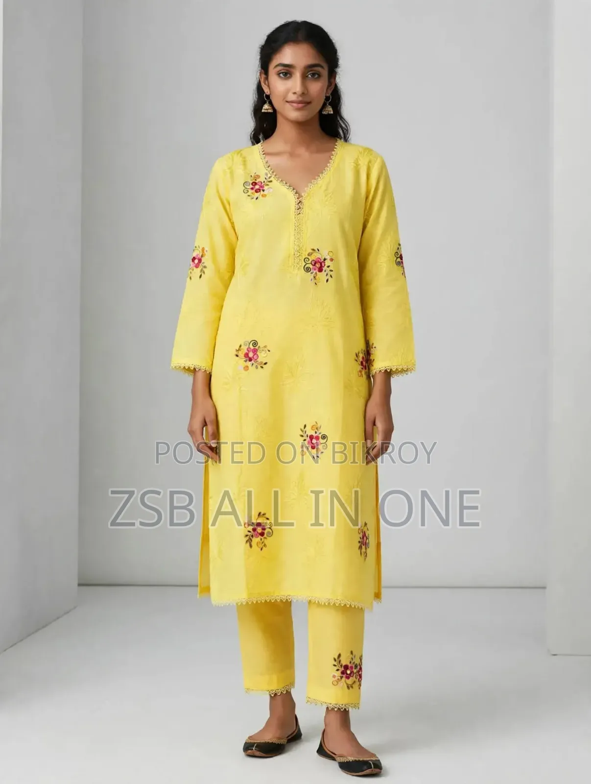 Cotton Two Piece Indian Embroidery Work