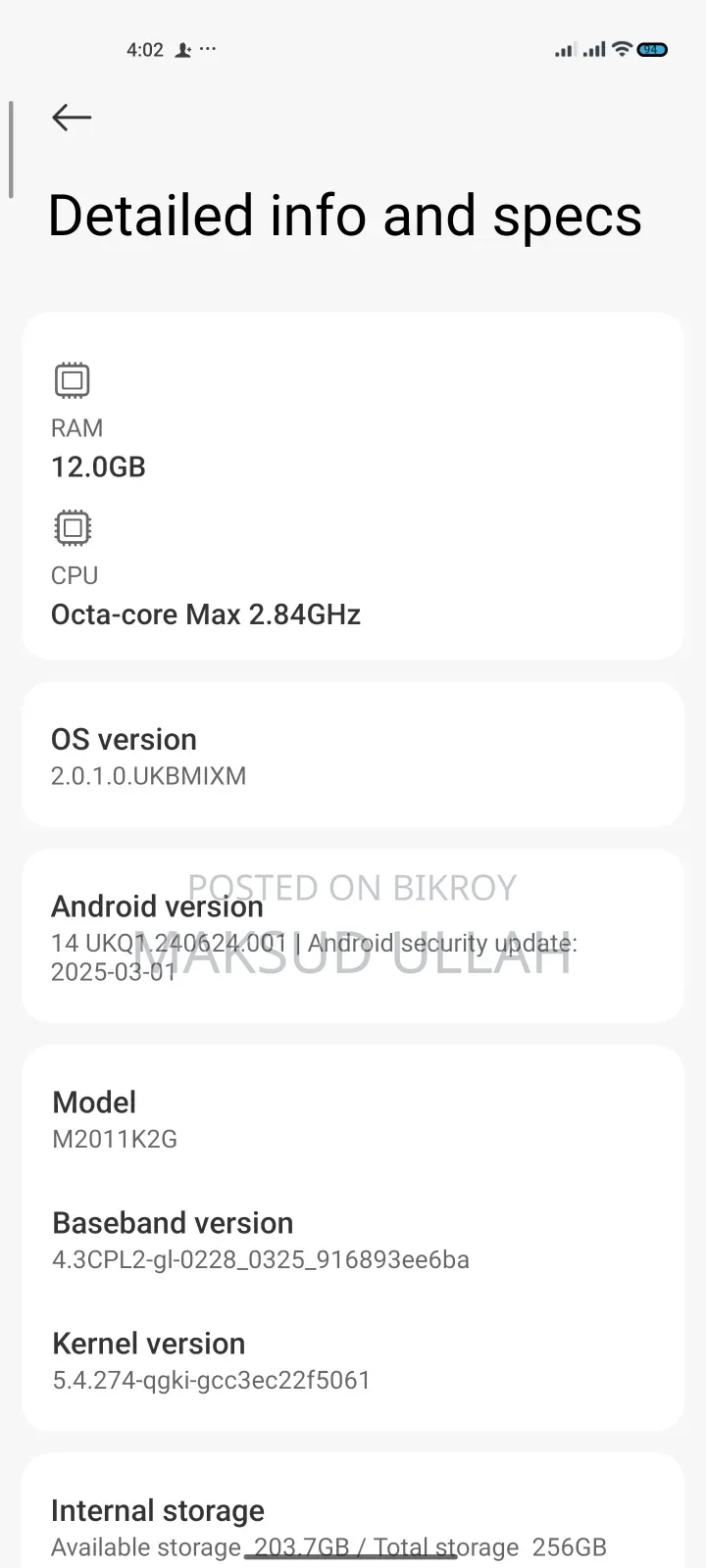 Xiaomi Mi 11 256 GB White