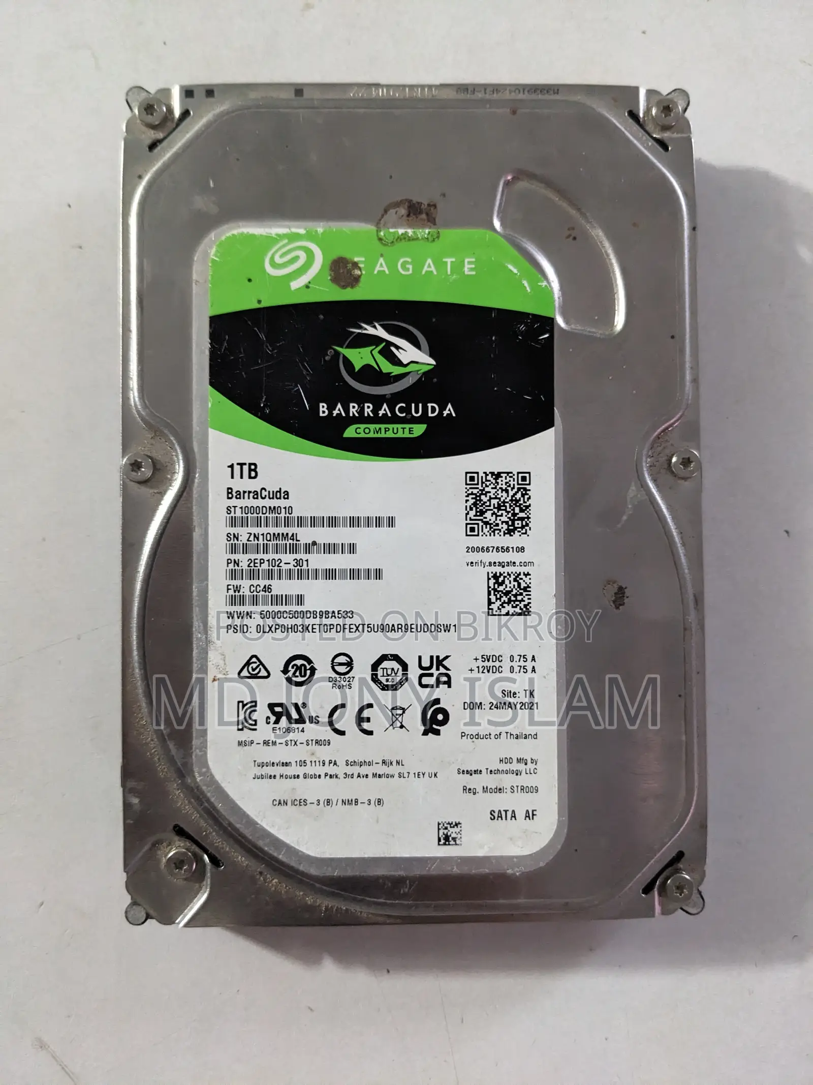 হার্ড ডিস্ক ১টিবি ১০০% ঠিক আছে