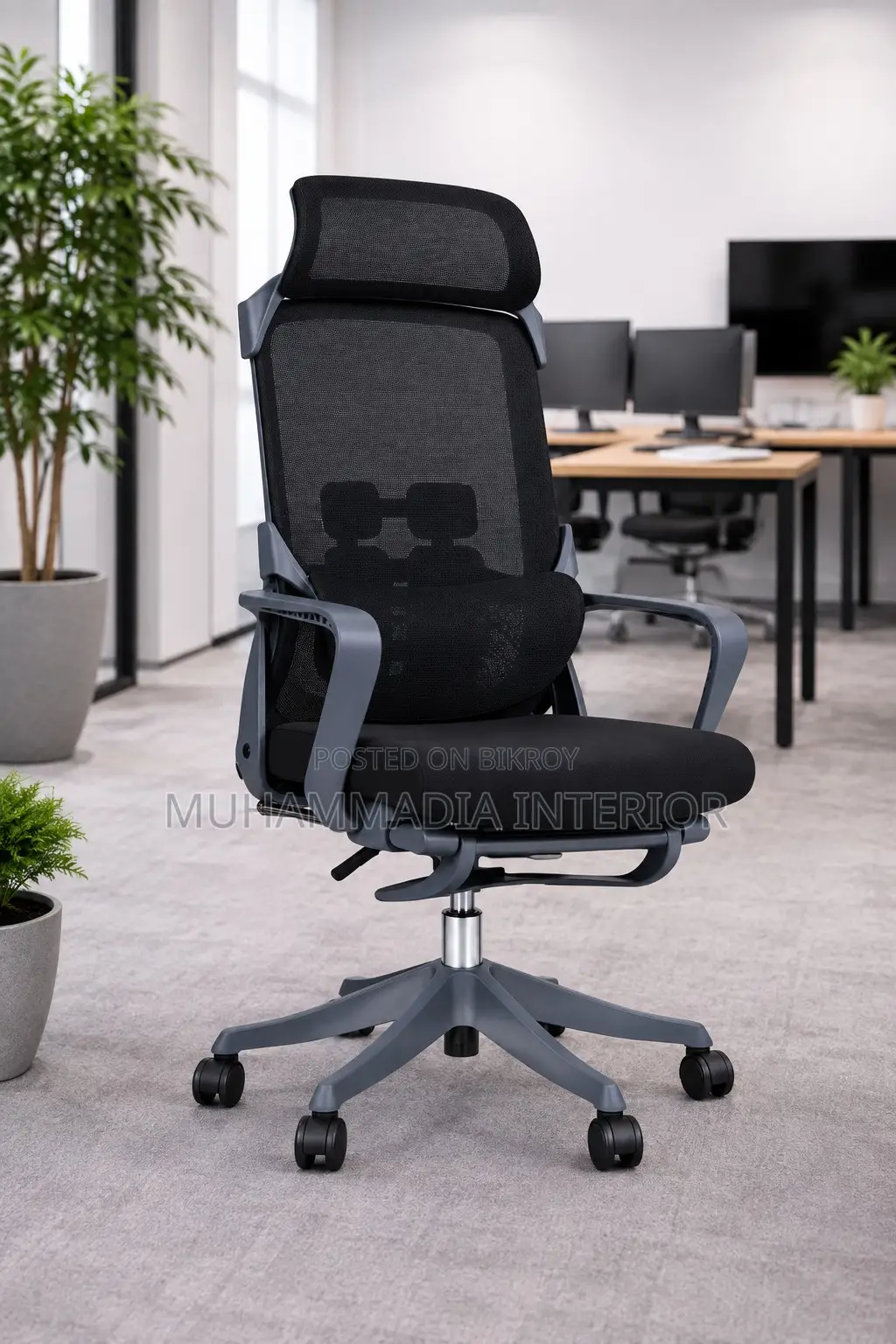 ERGO FLEX – Black, Sleeping Mode Boss Chair – MID-FY-15-V3.