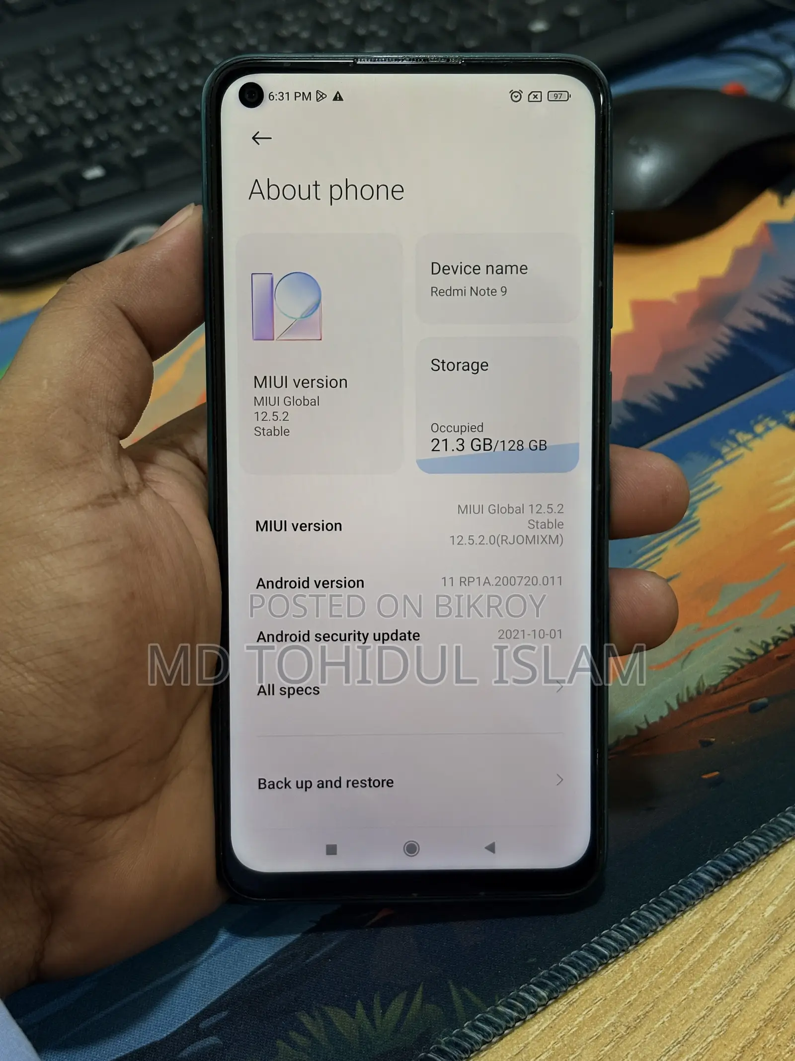 Xiaomi Redmi Note 9 128 GB Blue