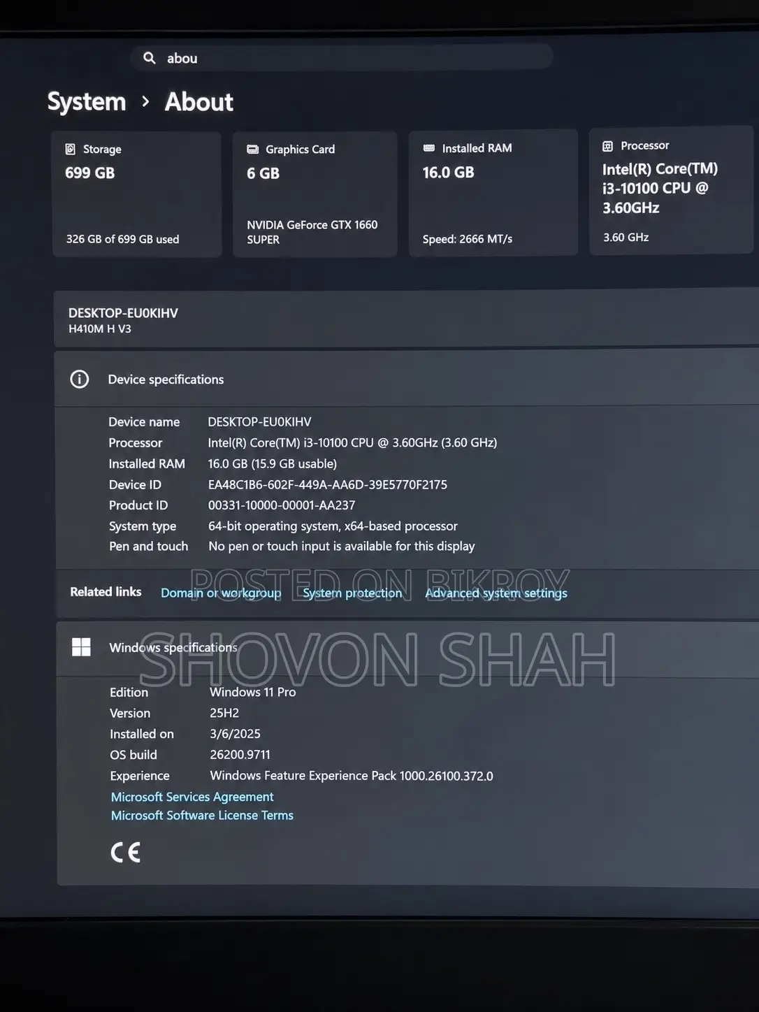 Desktop Computer 16GB Intel Core i3 HDD+SSD 700GB