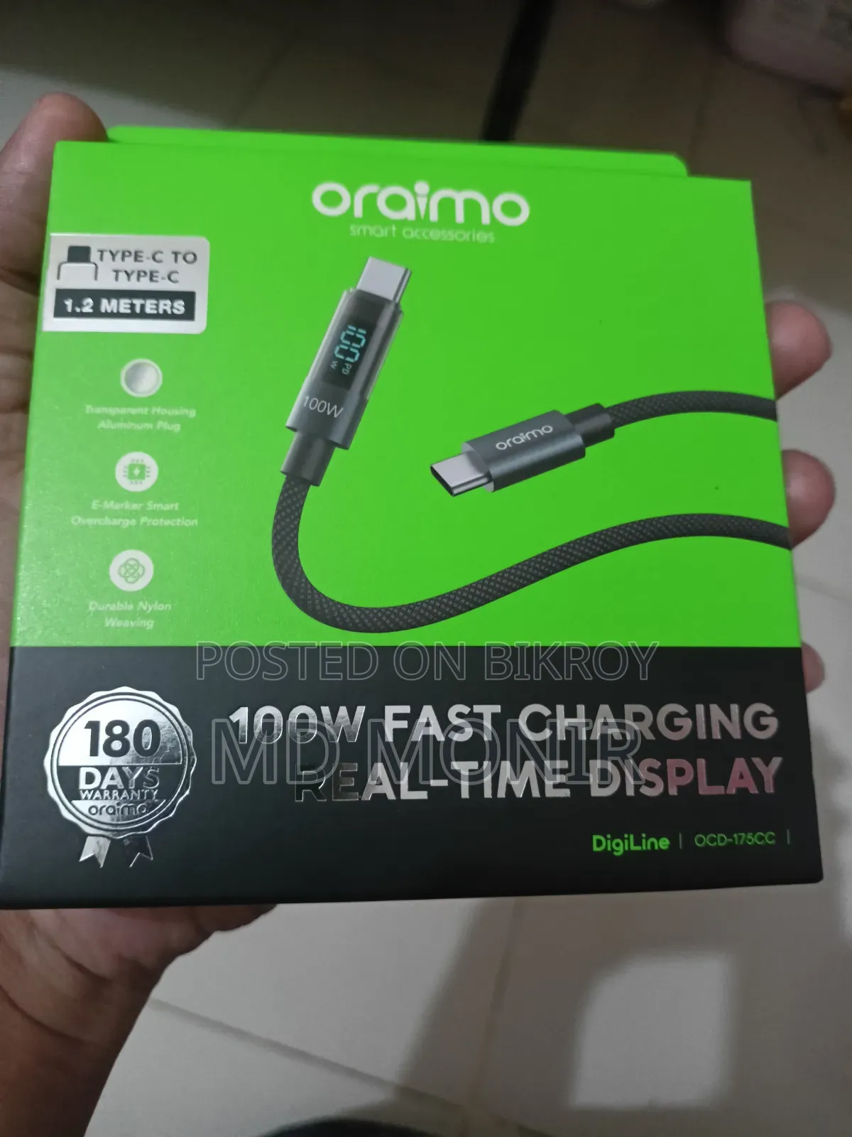 Oraimo Type C 100W Cable