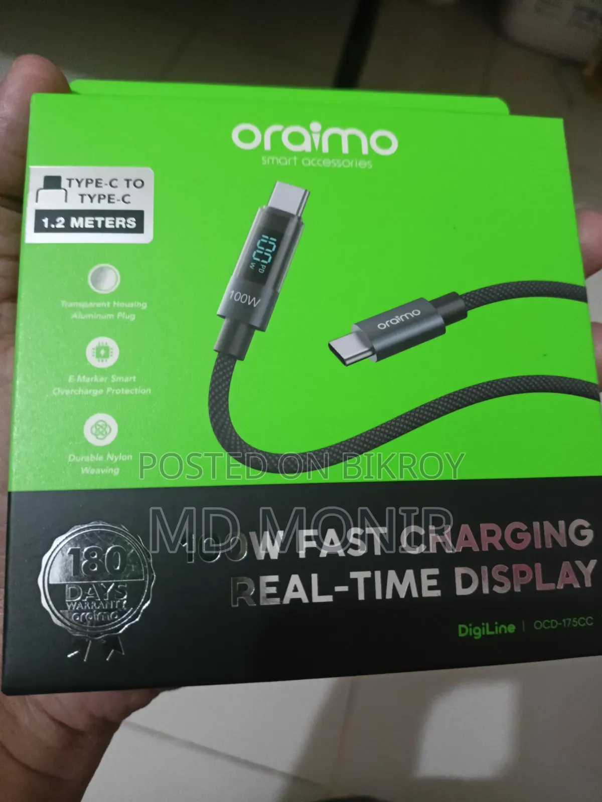 Oraimo Type C 100W Cable