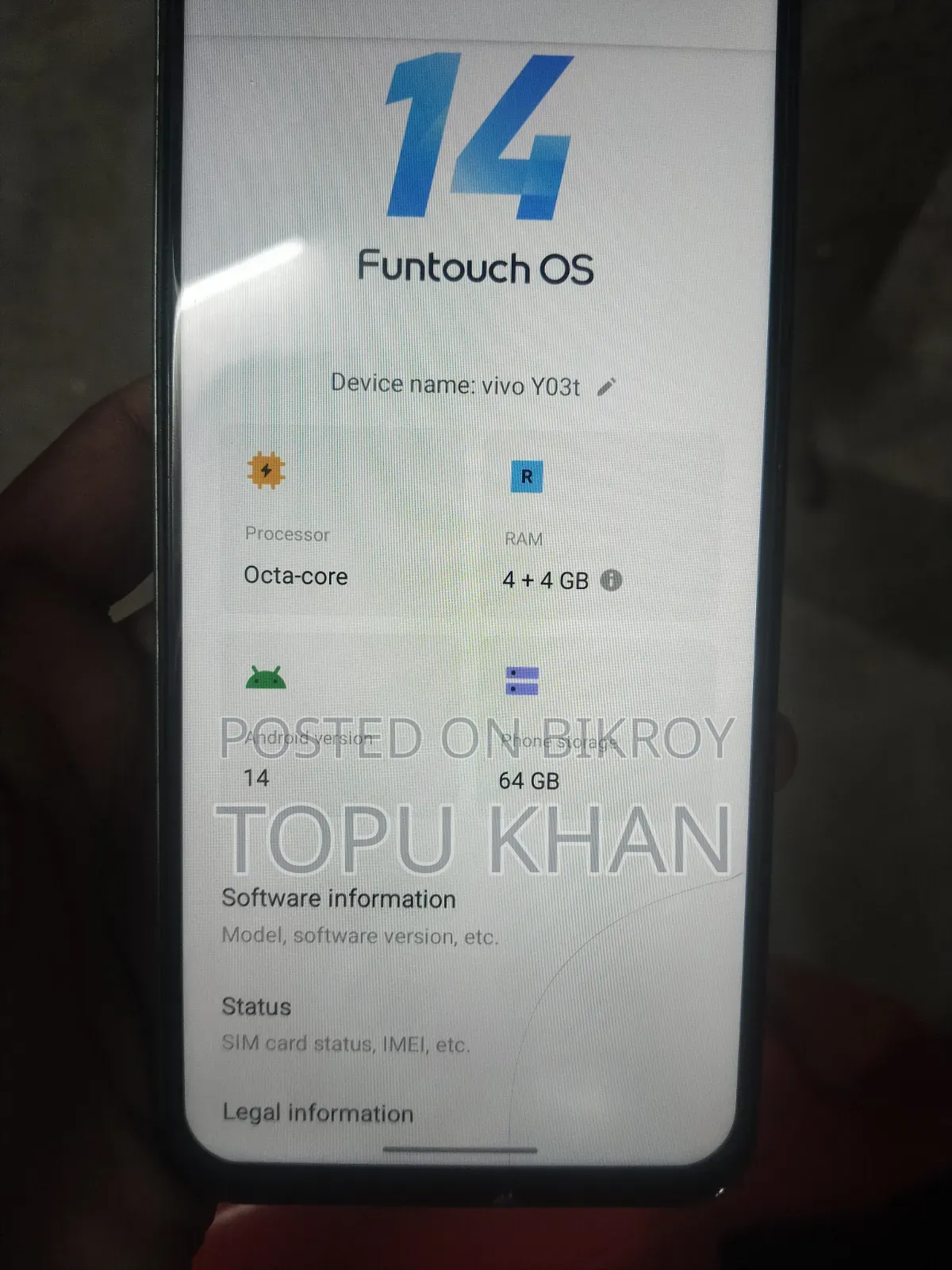 Vivo Y03 64 GB Blue