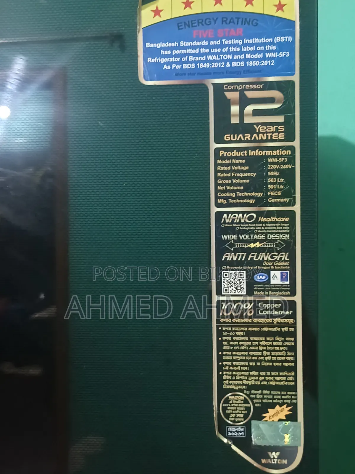 Walton 563 Liter Premium Refrigerator