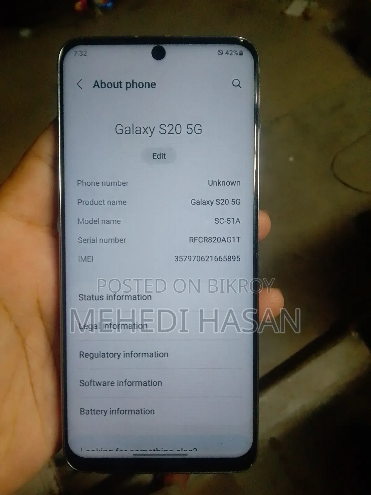 Samsung Galaxy S20 128 GB Gray