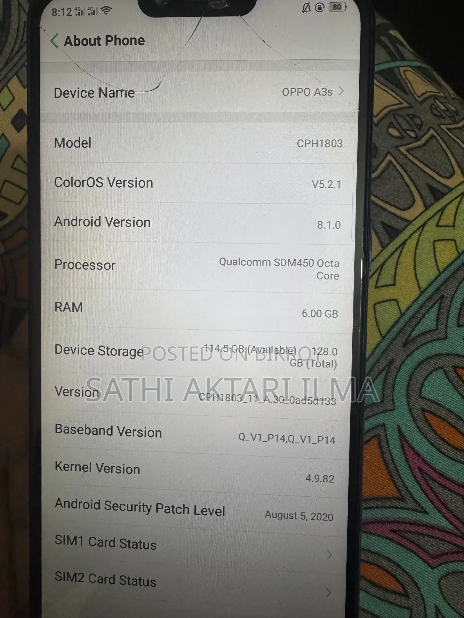 Oppo A3s 256 GB Blue