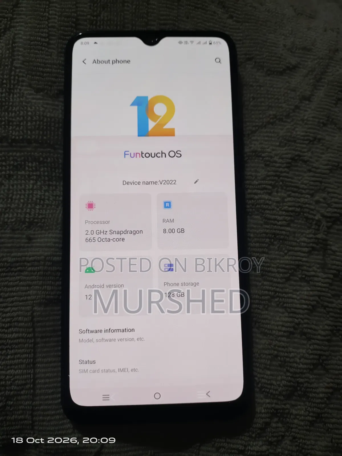 Vivo V20 SE 128 GB Silver