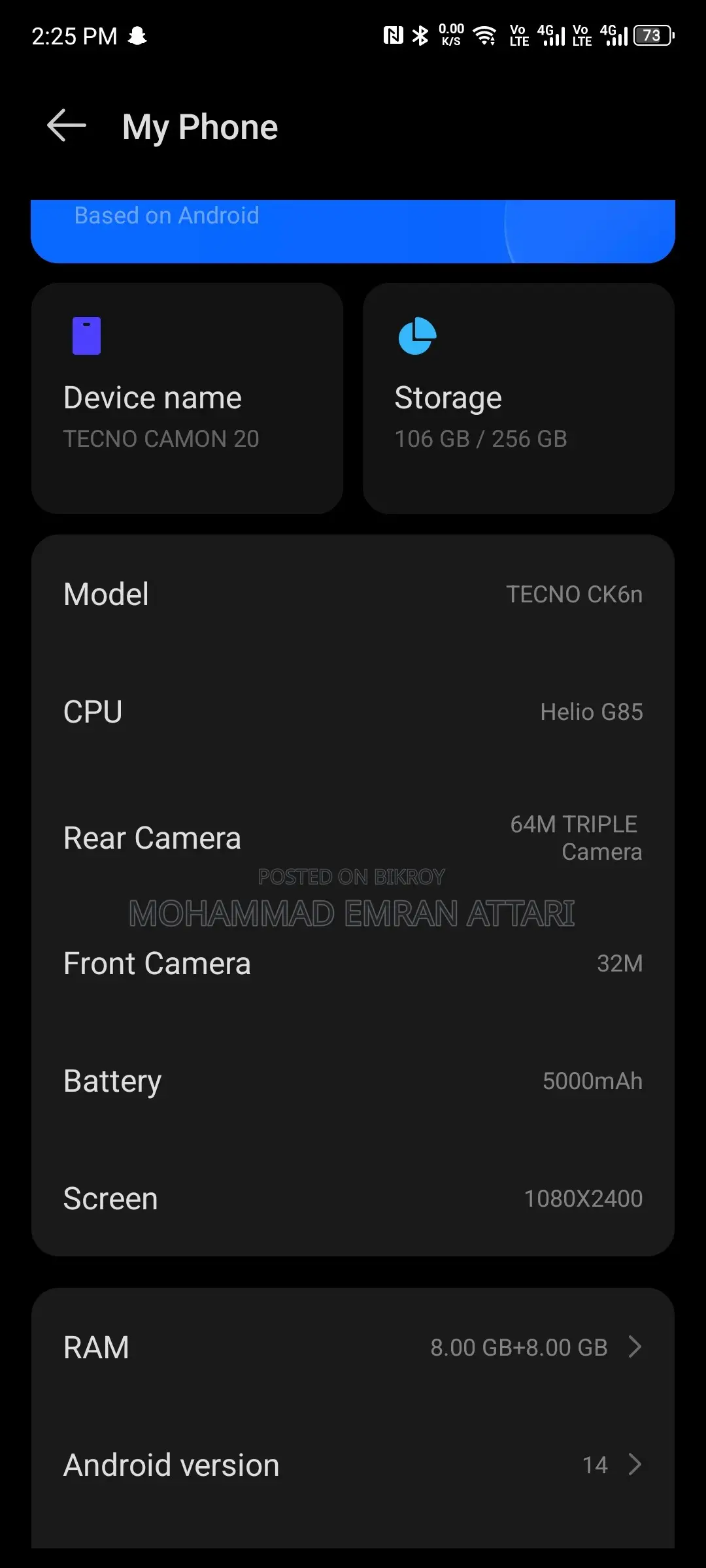 Tecno Camon 20 256 GB White