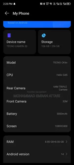 Tecno Camon 20 256 GB White