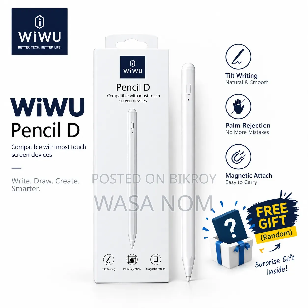 WiWU Pencil D | Android & iOS Compatible | Almost New | 🎁 Free Gift