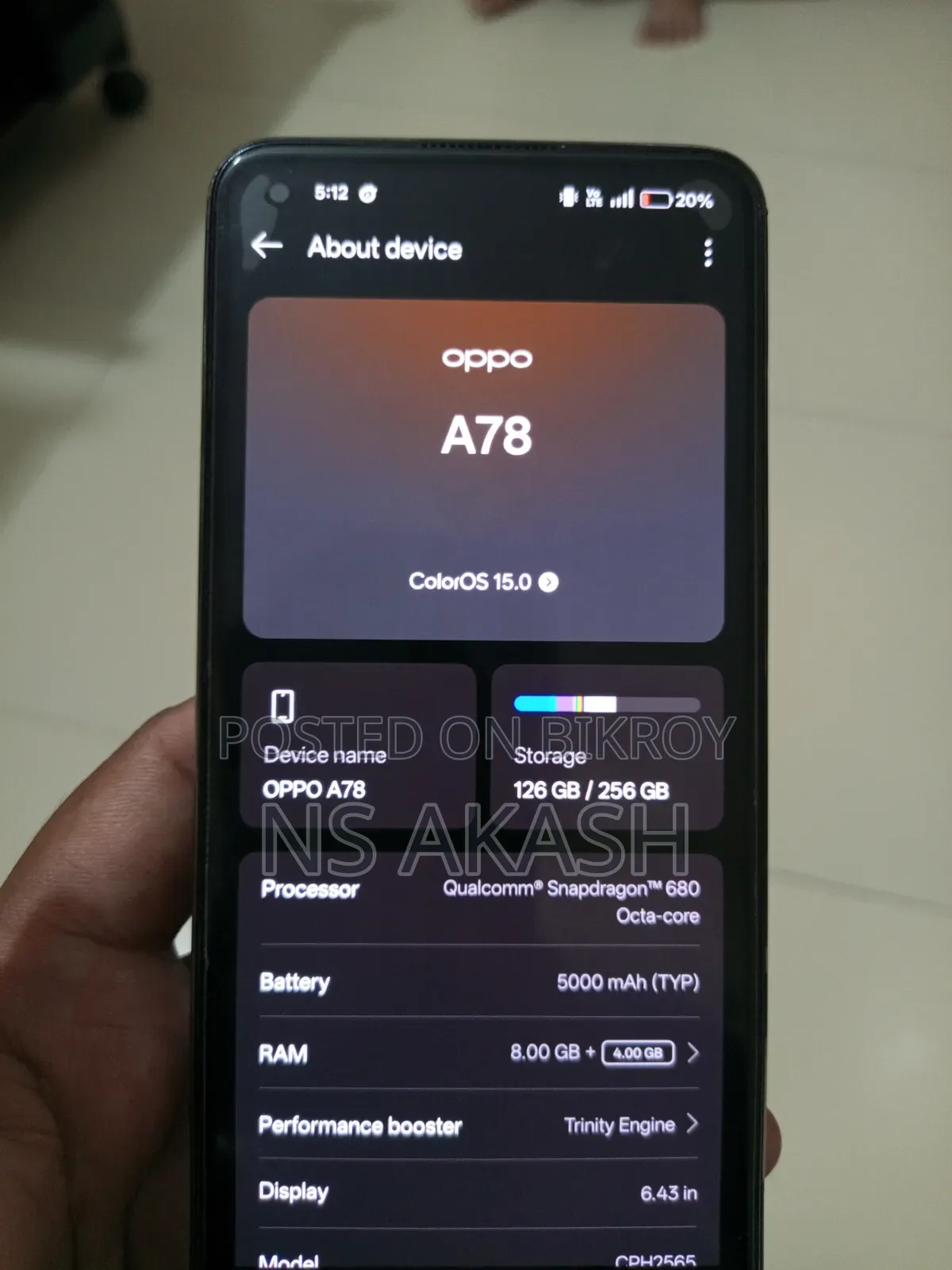 Oppo A78 4G 256 GB Black