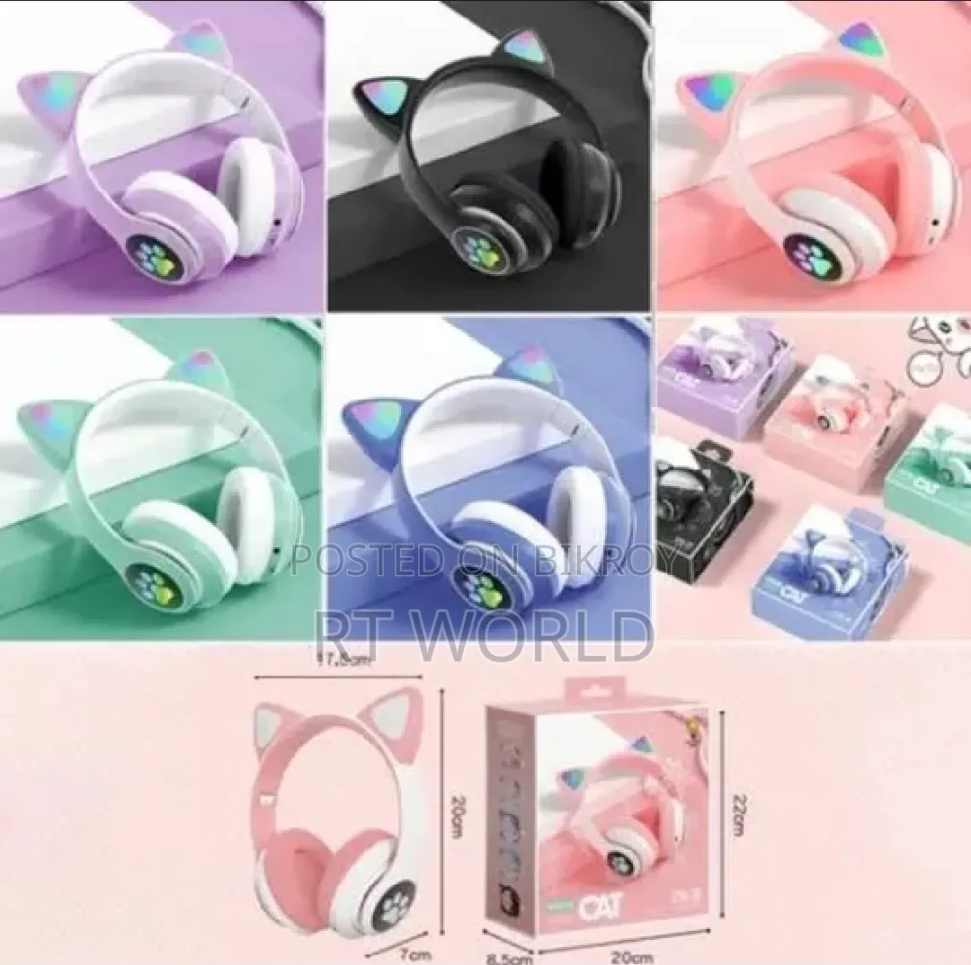 STN28 LED Cat Ear Headphones Bluetooth 5.0 Wireless Headset