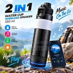 2-in-1 Water Bottle With Wireless Bluetooth Speaker (550 Ml)