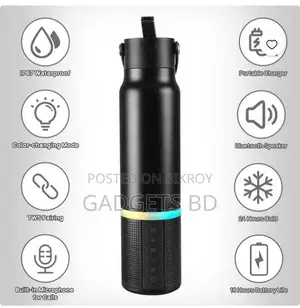 2-in-1 Water Bottle With Wireless Bluetooth Speaker (550 Ml)