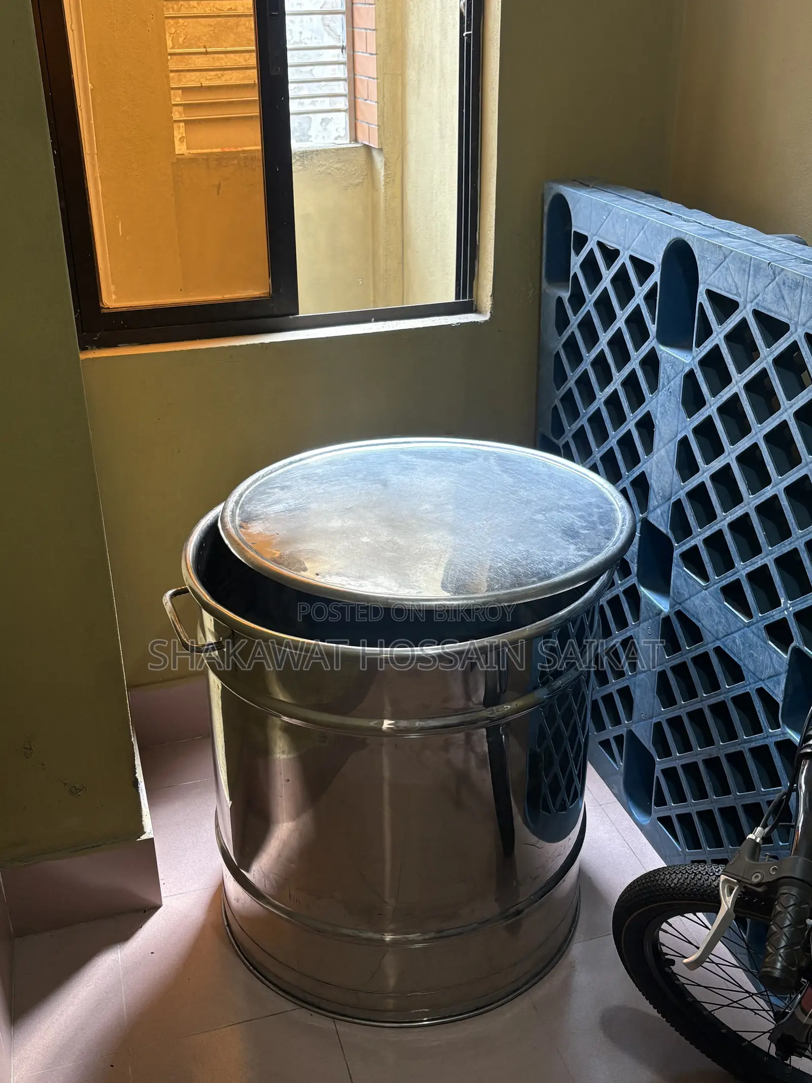 This Is a Steel Drum With Two Side Handles With a Lid. No Damages
