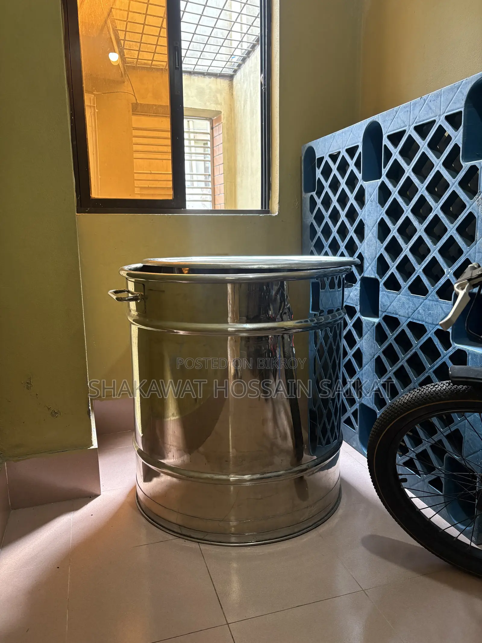 This Is a Steel Drum With Two Side Handles With a Lid. No Damages