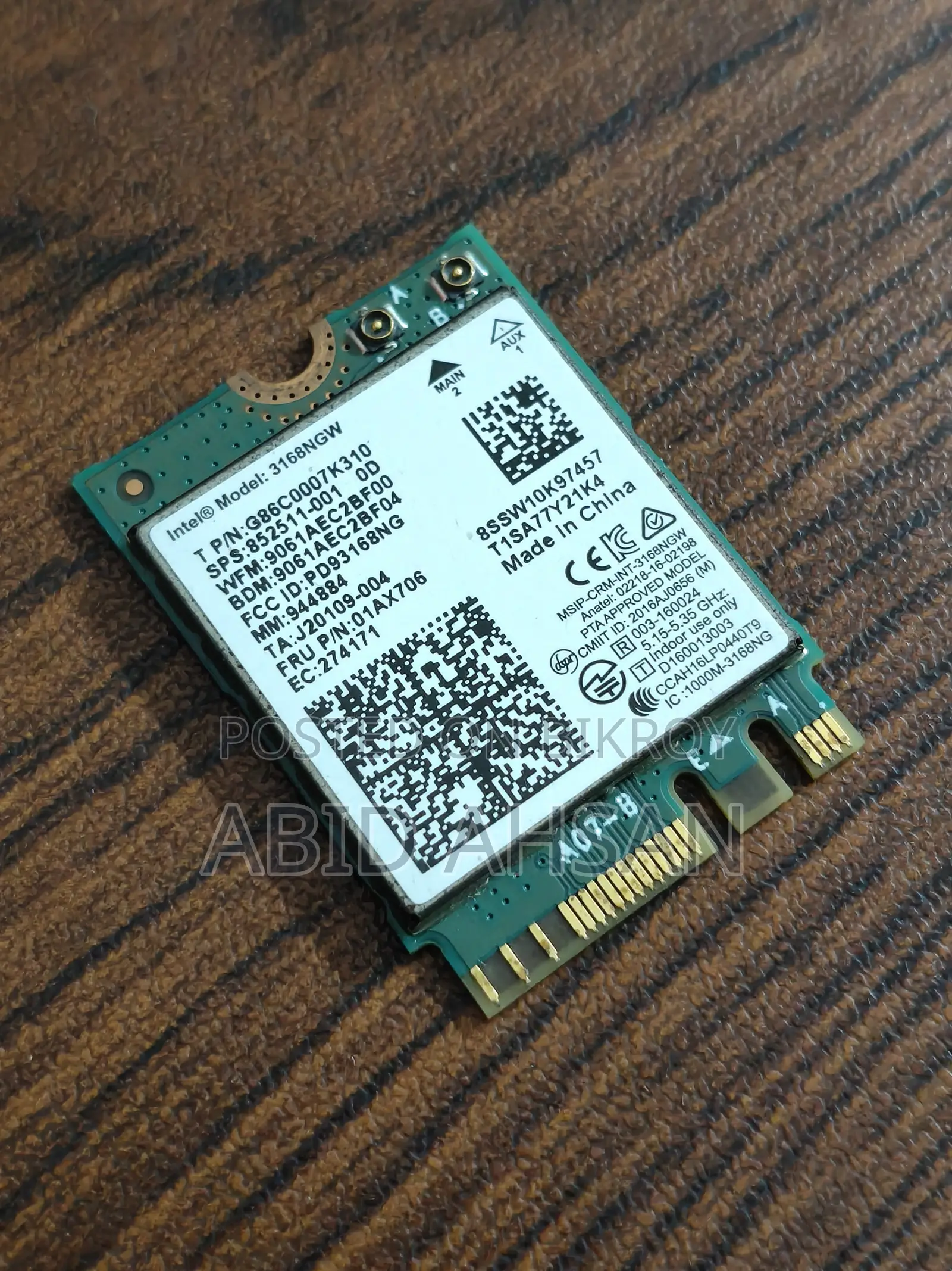 Intel 3168NGW Laptop Wifi Card
