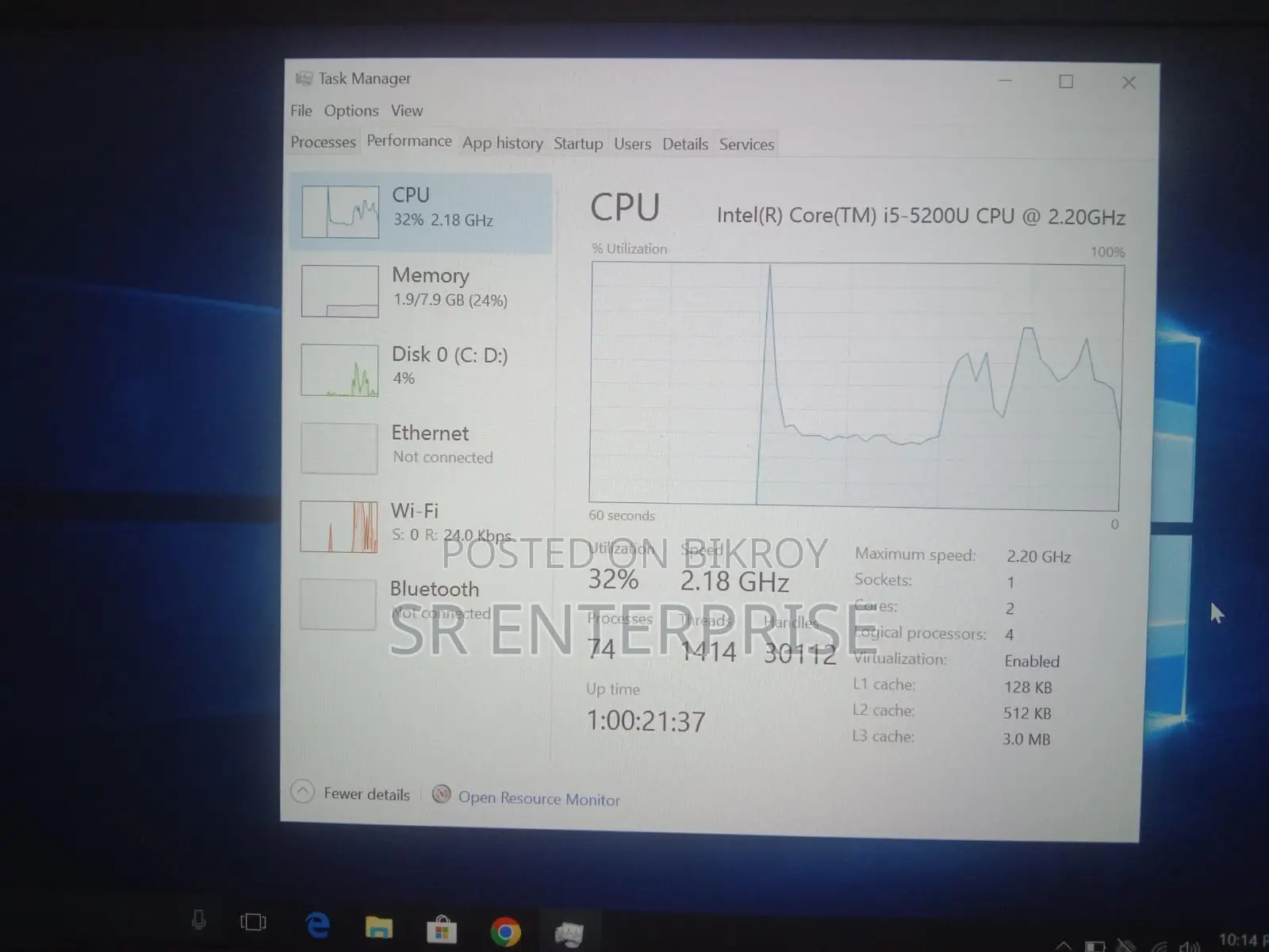 Laptop HP EliteBook 840 G2 8GB Intel Core i5 SSD 256GB