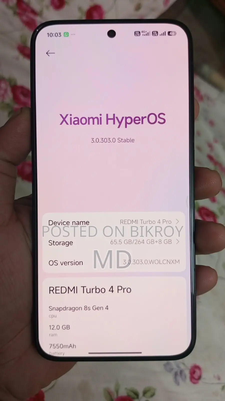 শাওমি রেডমি টার্বো ৪ প্রো ২৫৬ জিবি রেড