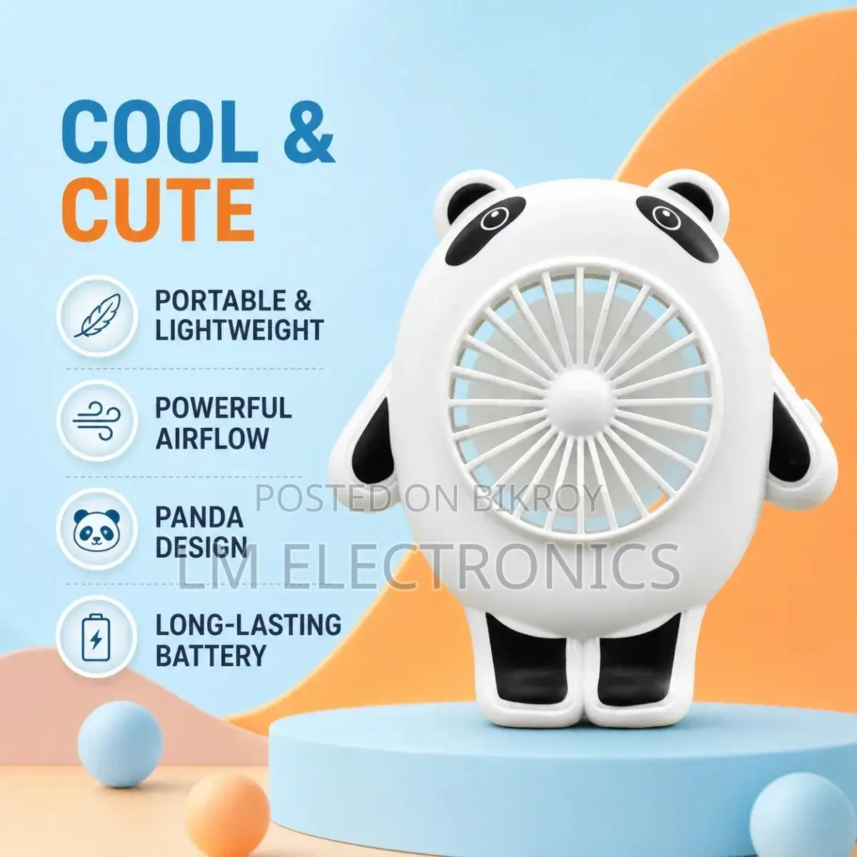 Chinese Panda Handheld Fan