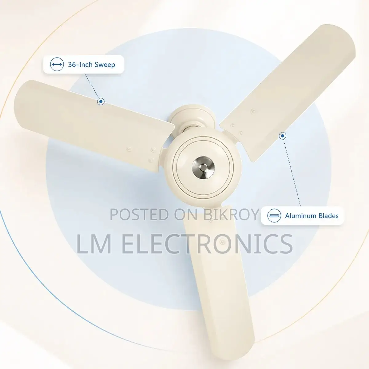 Click Crown Ceiling Fan 36″ – Ivory