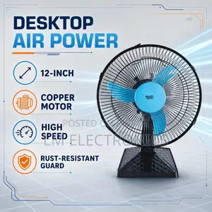 Click High Speed Table Fan-12″ Copper Motor (Moving)