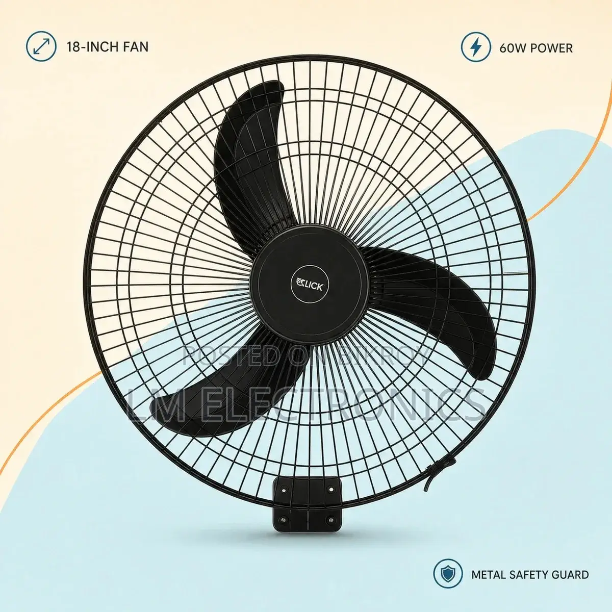 Click Metal Net Closet Fan 18″