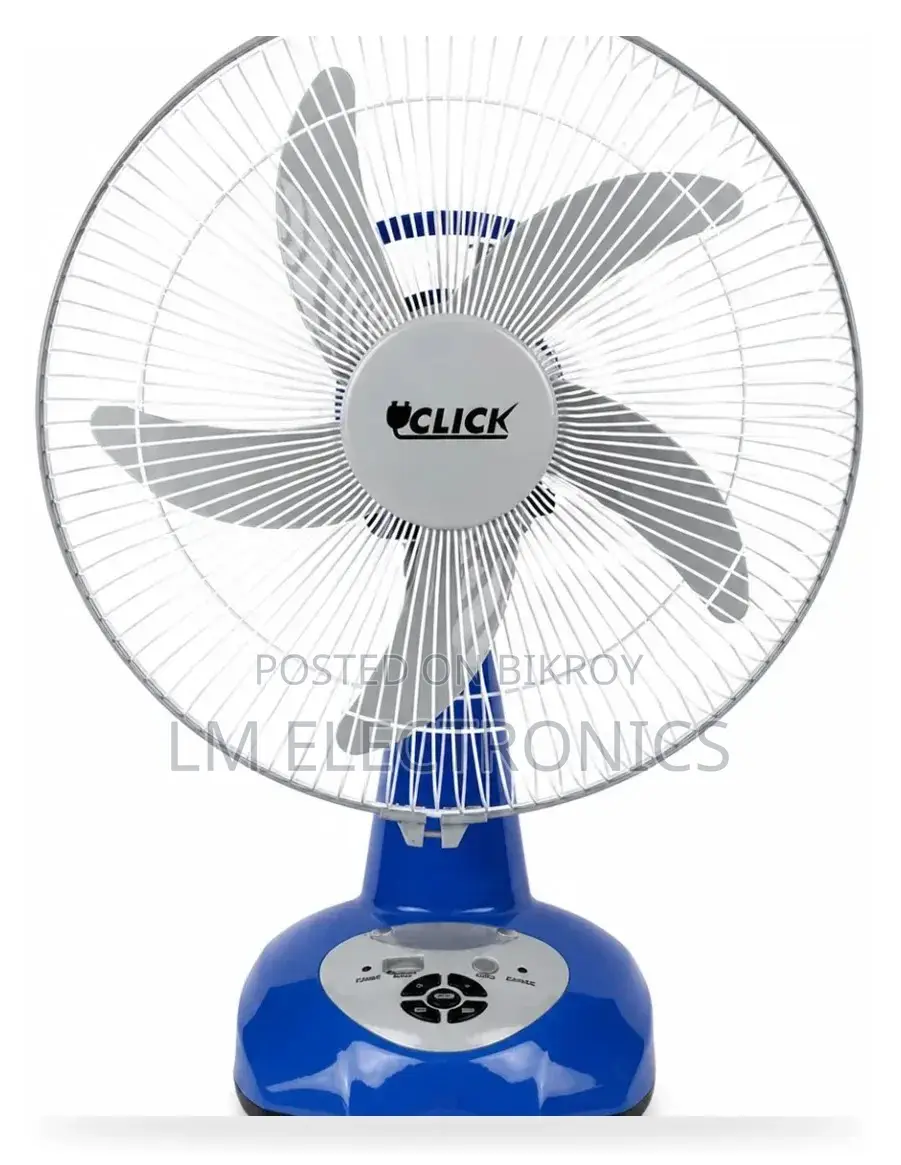 Click Rechargeable Table Fan 14” – Blue