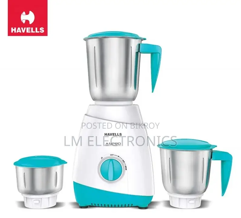 Havells Aspro 700W 3 in 1 Mixer Grinder (White Light Blue)