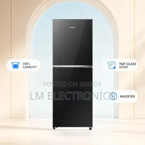 Hisense 238L TMF Glass Door Inverter Refrigerator Premium Black